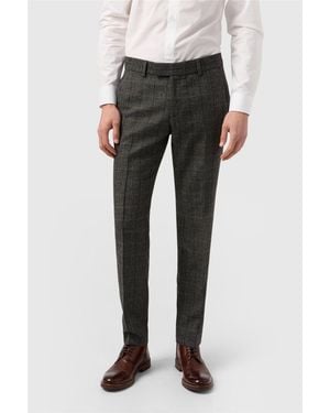 Antique Rogue Flat Fronted Slim Fit Suit Trousers - Black