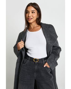 Boohoo Oval Buckle Detail Belt - Black