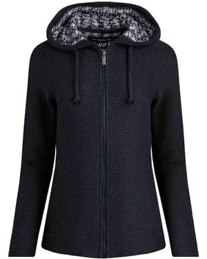 Weird Fish Organic Cotton Hooded Sweatshirt - Blue