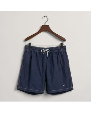 GANT Classic Fit Seersucker Swim Shorts - Blue
