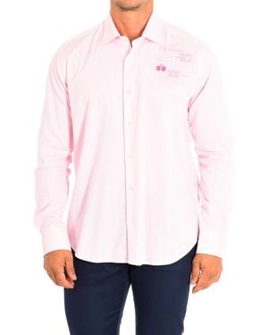 La Martina Long Sleeve Shirt Tmc602-Ox083 - White