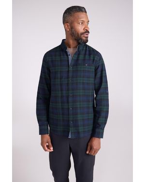 Mountain Warehouse 'Driftwood' Check Print Shirt Cotton Long Sleeved Everyday Top - Blue