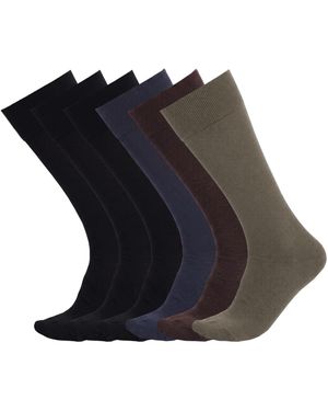 Pro Socks 6 Pairs Executive Bamboo High-Top Seamless S17604 - Black
