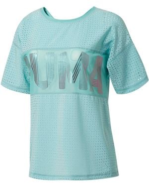 PUMA Big Cat Drapey T-Shirt Tee Short Sleeved Top 517117 03 Ua95 - Blue
