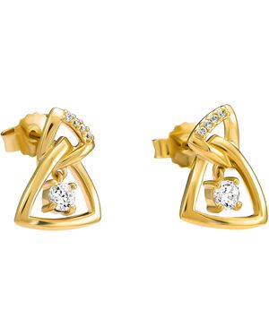 Orphelia 'santorini' Dames 925 Sterling Zilveren Oorknoppen - Metallic