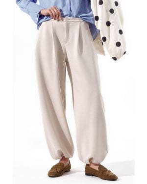 Busem Cotton Blend Trousers - White