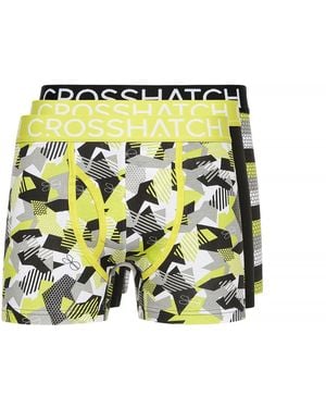 Crosshatch 3 Pack Of Crystaline Boxers - Yellow