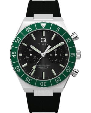 Timex Q Continental Watch Tw2Y56100 Silicone - Green