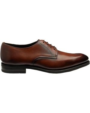 Loake Gosling Plain Derby Shoe Scotch Patina - Brown