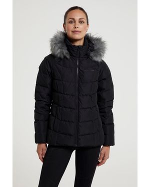 Mountain Warehouse 'Isla' Short Extreme Down Jacket Water Resistant Warm Parka Winter Coat - Blue