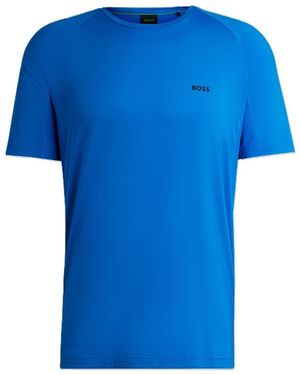 BOSS Crew Neck Short Sleeve Jersey Competition T-Shirt - Blue