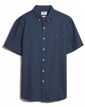 Farah Sigil Brewer Short Sleeve Shirt - Blue