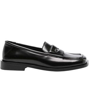 The Attico Amanda Leather Loafers - Black