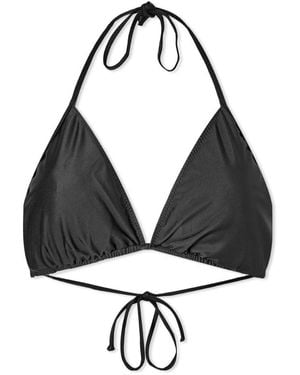 Ganni Graphic String Bikini Top - Black