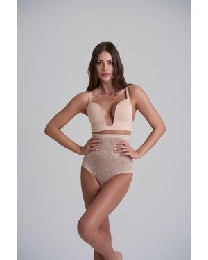 Karen Millen Lace High Waist Shaping Brief - Natural