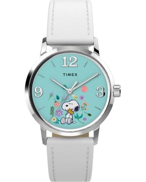 Timex Peanuts Marlin Watch Tw2Y68800 Leather - Blue