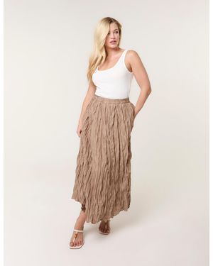 Blue Vanilla Crinkled Texture Skirt - Natural