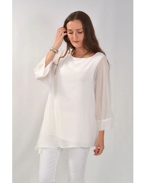 Wallis Layered Chiffon Swing Blouse - White