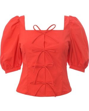 Urban Revivo Square Neck Blouse - Red