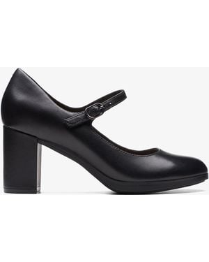 Clarks Bayla Nora Leather Shoes - Black