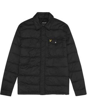 Lyle & Scott Branded Jet Wadded Collared Jacket - Black