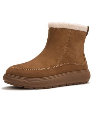 Fitflop Iq-Comff Suede Terracotta Tan Boots - Brown