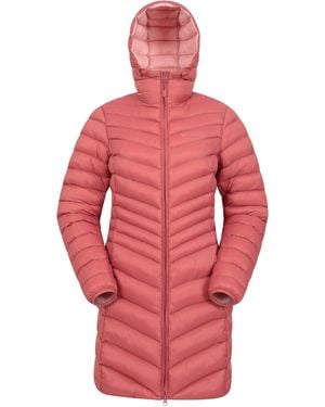 Mountain Warehouse 'Florence' Long Padded Jacket Water Resistant Winter Coat Polyamide - Red