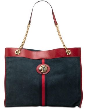 Gucci Pre-Owned Large Web Suede Rajah Tote - Red