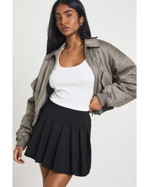 Boohoo Micro Mini Pleated Tennis Skirt - Grey