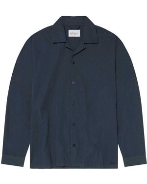 Albam Revere Collar Long-Sleeved Shirt (Kelp) - Blue