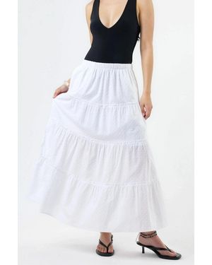Busem Geweven Maxi Rok - Wit