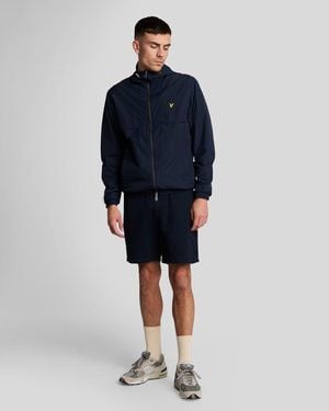 Lyle & Scott Linen Blend Drawstring Shorts - Blue