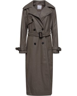 Elle Sophia Pu Long Trench Coat - Black