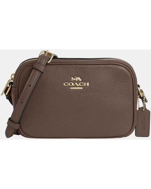 COACH Refined Pebbled Leather Mini Jamie Camera Bag - Brown