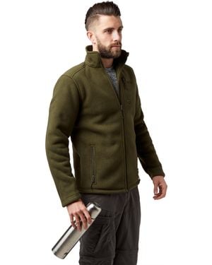Peter Storm Full Zip Long Sleeve Borg Fleece Jacket With Pockets For Walking & Hiking - Green