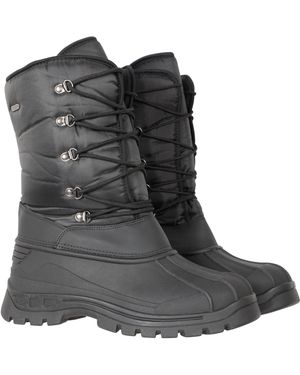 Mountain Warehouse 'Plough' Snow Boots With Heel & Toe Bumper Proof Shoes Textile - Black