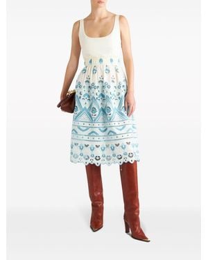 Etro Cotton Blend Short Dress - Blue