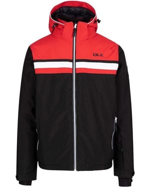 DLX Vaughn Hooded Ski Jacket With Ribbed Cuff - Black