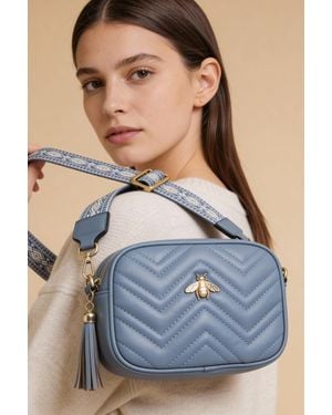 SVNX Bee Embellished Camera Bag - Blue