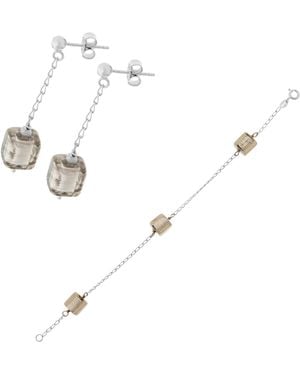 Orphelia 925 Sterling Set: Bracelet + Earrings - Metallic