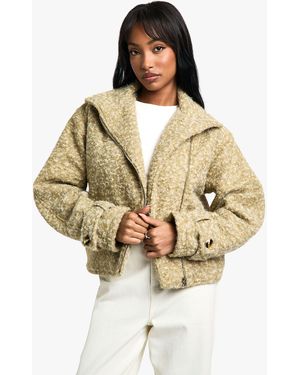 Boohoo Boucle Wool Look Jacket - Metallic