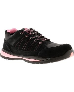 Tradesafe Safety Shoes Trainers Force Suede Leather Lace Up - Black
