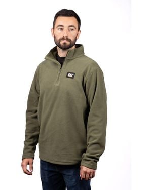 Caterpillar Cat Microfleece Quarter Zip Sweatshirt - Green