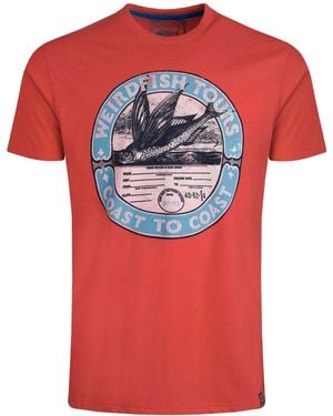 Weird Fish Coasting Graphic T-Shirt (Retro) - Red