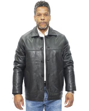 Infinity Leather Cowhide Box Jacket-Mendoza - Grey