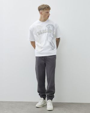 River Island Joggers Regular Fit Cuffed Cotton - White