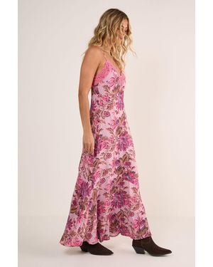 Nasty Gal Floral Cutwork Lace Strappy Maxi Dress - Pink