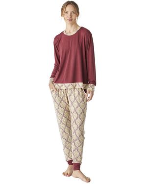 J&j Brothers Jjb1 Fine Modal Long Sleeve Pyjamas - Red