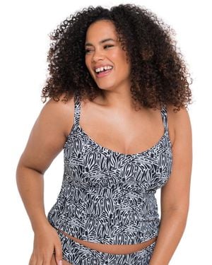 Curvy Kate Sundown Plunge Tankini Top - Blue