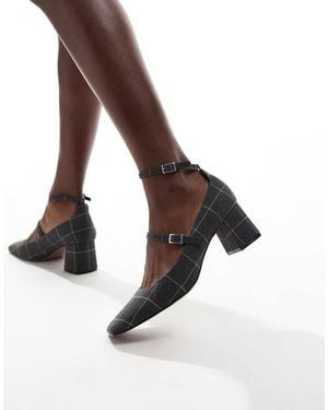 ASOS Sheldon Mary Jane Mid Block Heeled Shoes - Brown